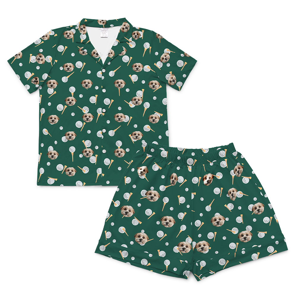 GolfBallsShortSleevePajamaShirt&amp;ShortsSet
