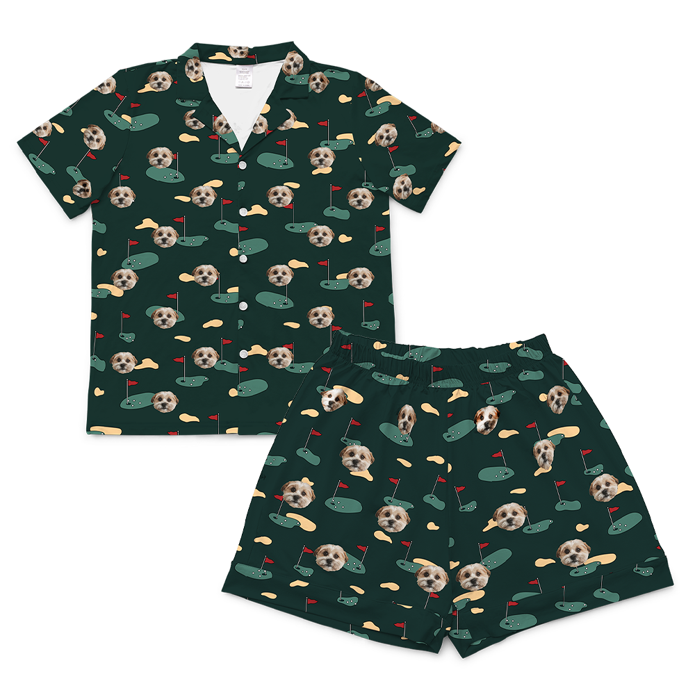 GolfGreensShortSleevePajamaShirt&amp;ShortsSet