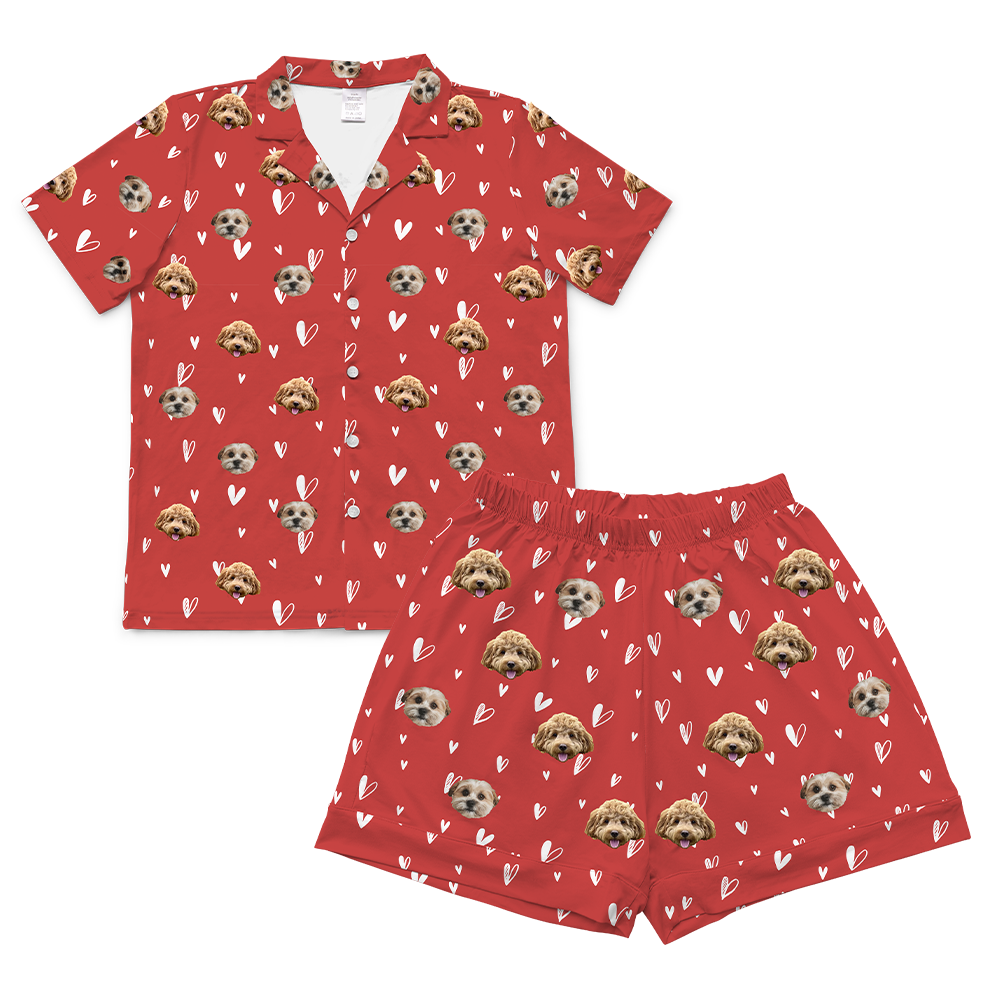 BeMineShortSleevePajamaSet(Shirt&Shorts)2Pets