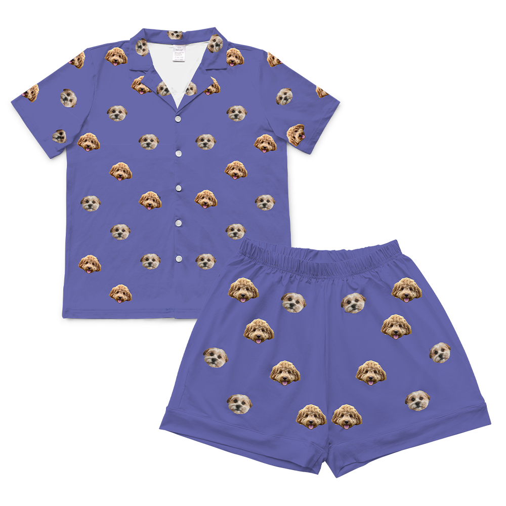 GrapeShortSleevePajamaSet(Shirt&Shorts)2Pets