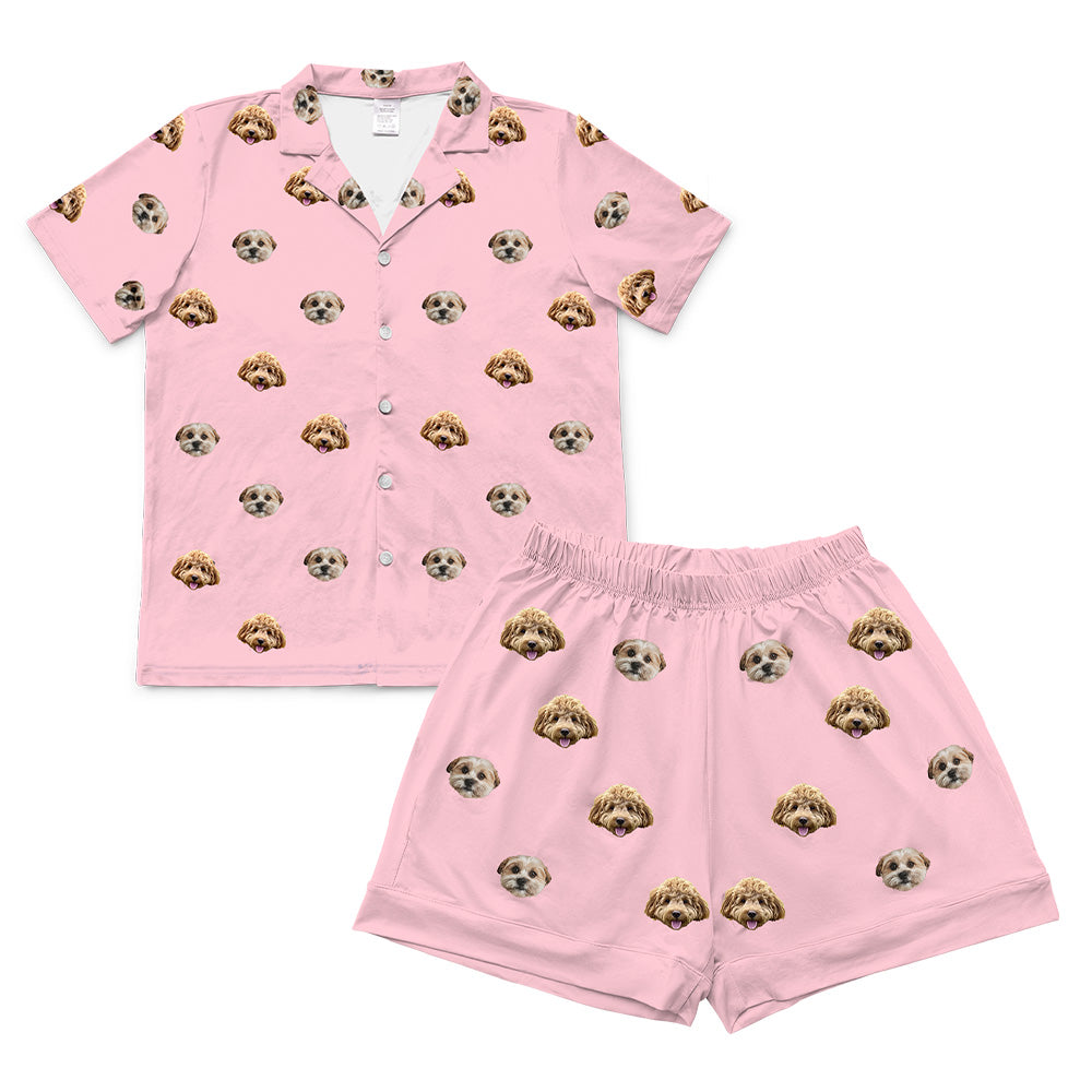 PinkDreamPajamaSet(Shirt&amp;Shorts)4-InchInseamShorts2PetImages(+$4.00)