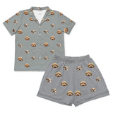 SlateGrayPajamaSet(Shirt&Shorts)2Pets