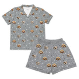 SlateGrayPawsShortPajamaSet(Shirt&Shorts)2Pets