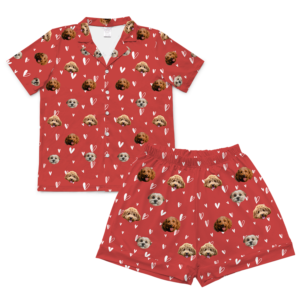 BeMineShortSleevePajamaSet(Shirt&Shorts)3Pets