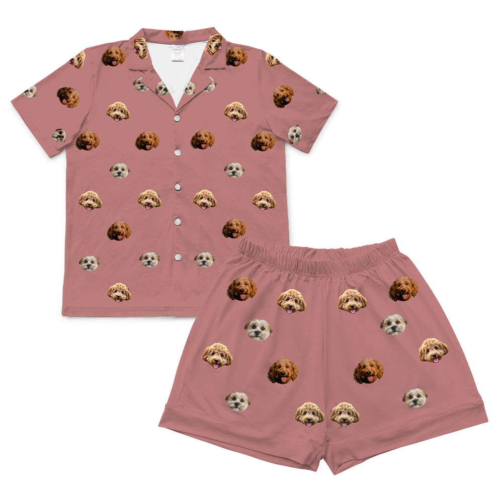 DustyRosePajamaSet(Shirt&amp;Shorts)3Pets