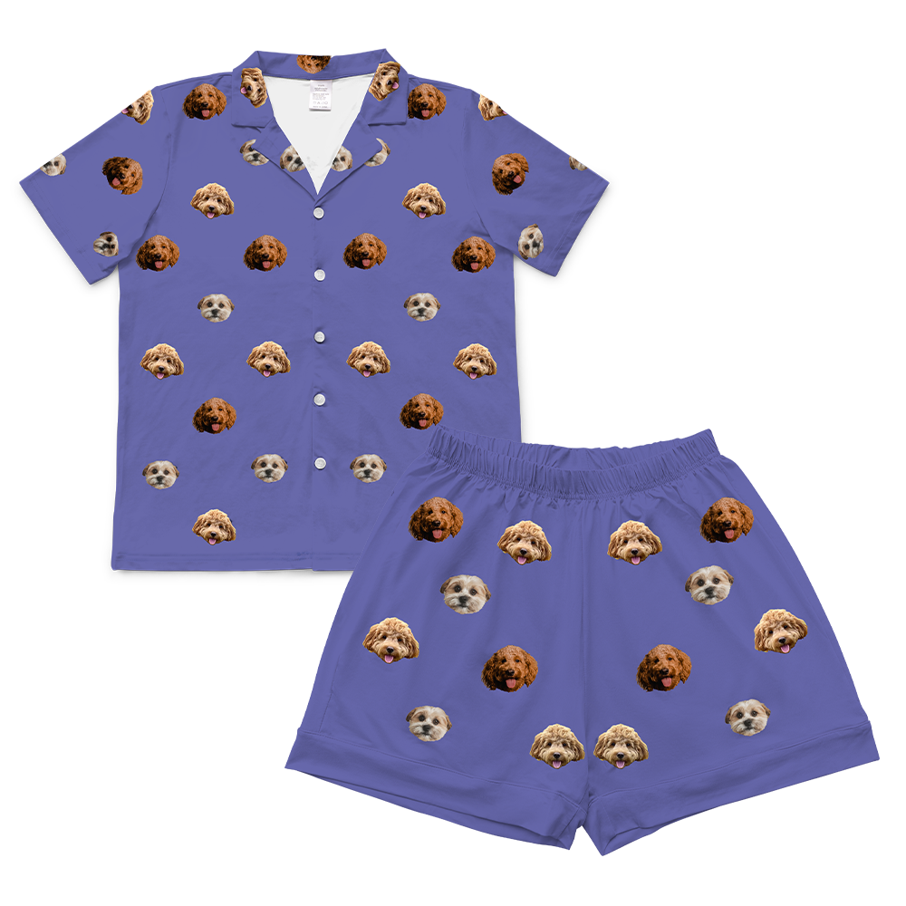 GrapeShortSleevePajamaSet(Shirt&Shorts)3Pets