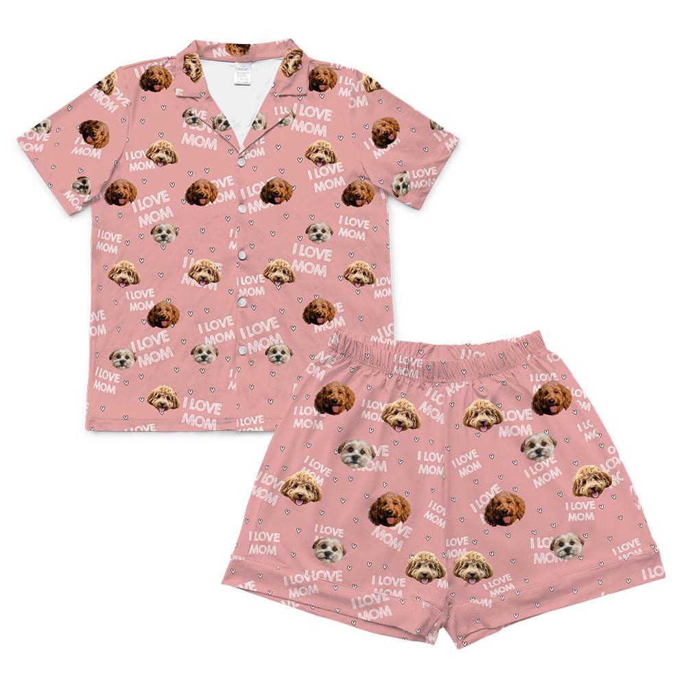 ILoveMomShortPajamaSet(Shirt&Shorts)3Pets