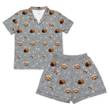 SlateGrayPawsPajamaSet(Shirt&Shorts)3Pets