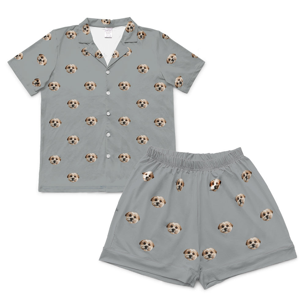 SlateGrayPajamaSet(Shirt&Shorts)1Pet