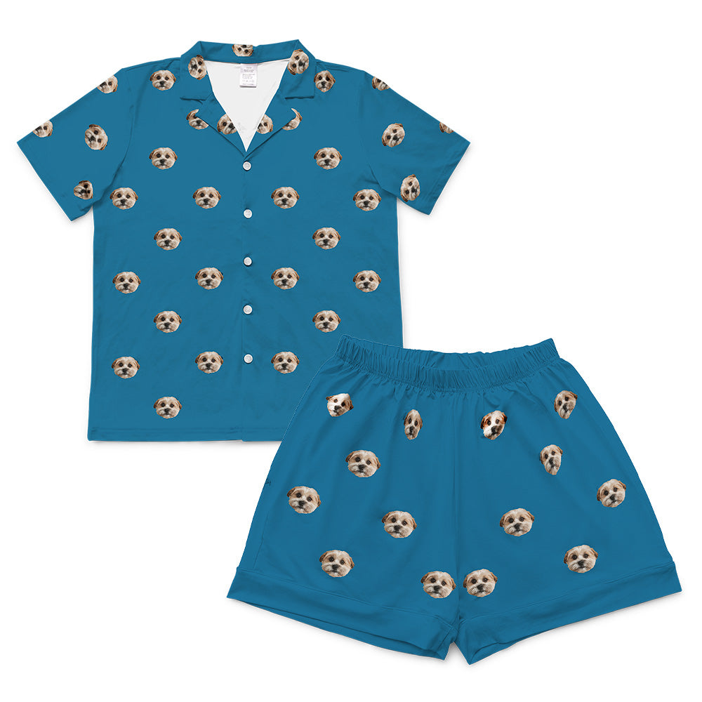 SolidBluePajamaSet(Shirt&amp;Shorts)1Pet