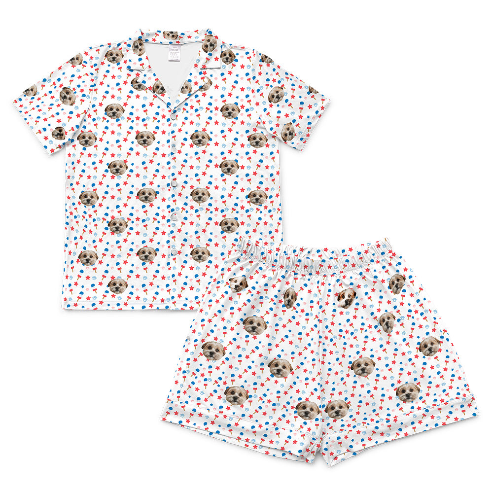 Stars&amp;PopsPajamaSet(Shirt&amp;Shorts)4-InchInseamShorts1PetImage