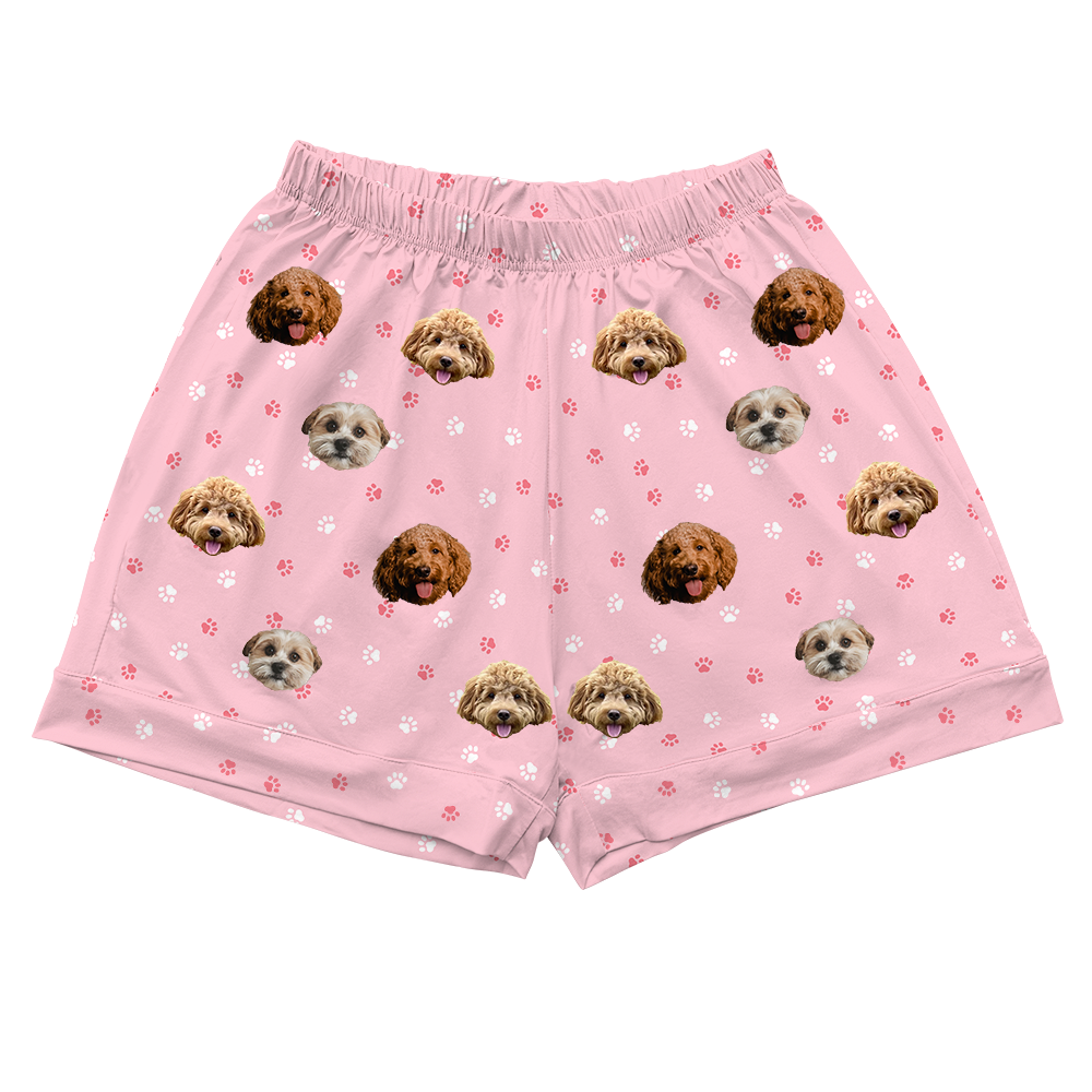 LightPinkPawsPajamaShorts4-InchInseamShorts3PetImages(+$8.00)