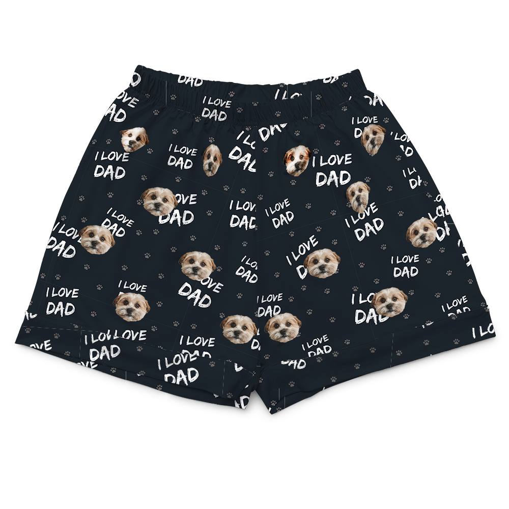 ILoveDadPajamaShorts4-InchInseamShorts1PetImage