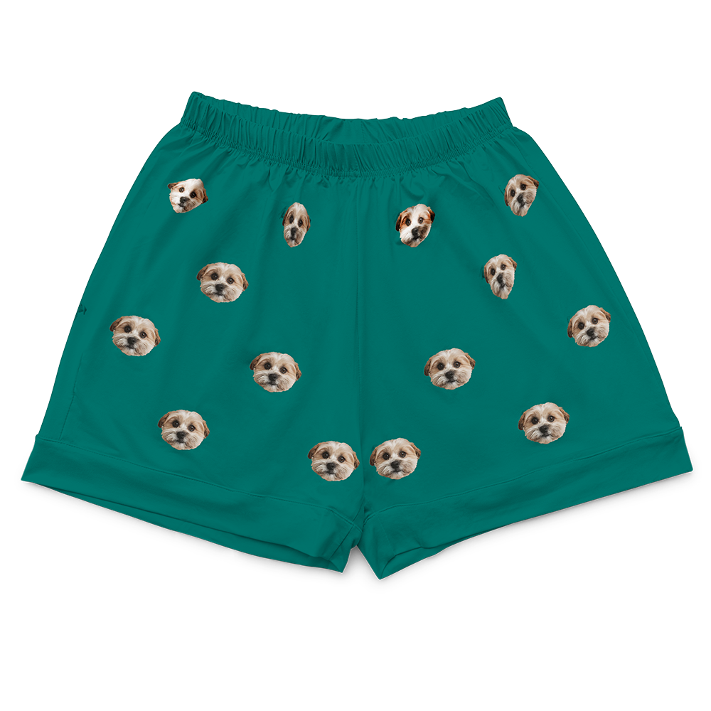 SolidGreenPajamaShorts