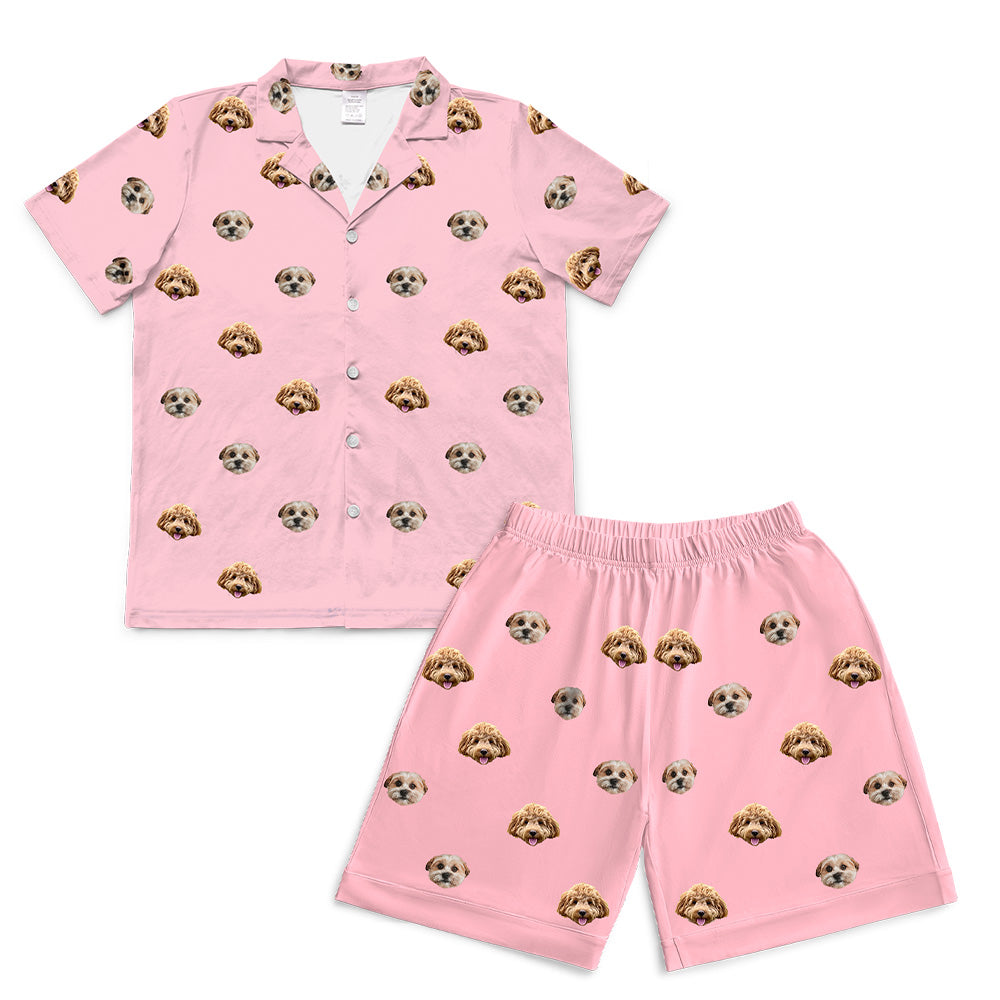 PinkDreamPajamaSet(Shirt&amp;Shorts)7-InchInseamShorts2PetImages(+$4.00)