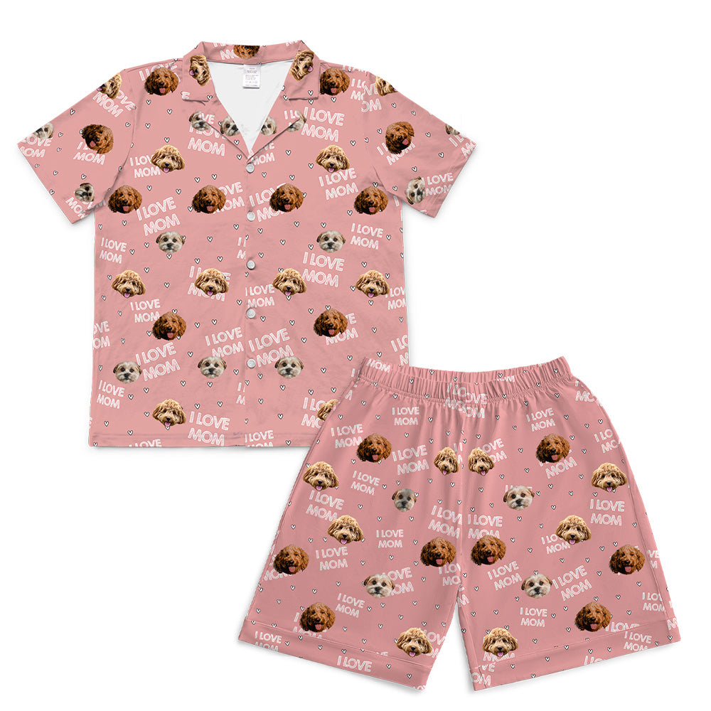 ILoveMomPajamaSet(Shirt&amp;Shorts)7-InchInseamShorts3PetImages(+$8.00)