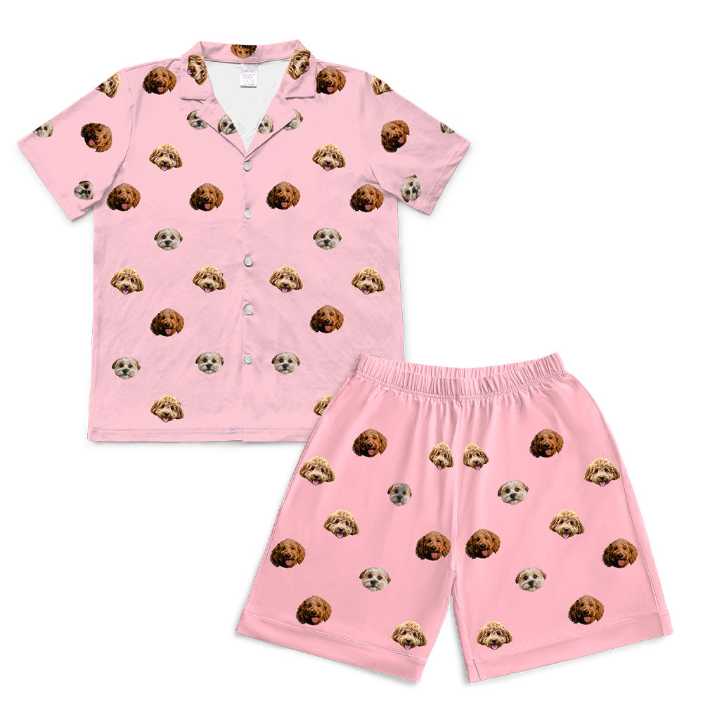 PinkDreamPajamaSet(Shirt&amp;Shorts)7-InchInseamShorts3PetImages(+$8.00)