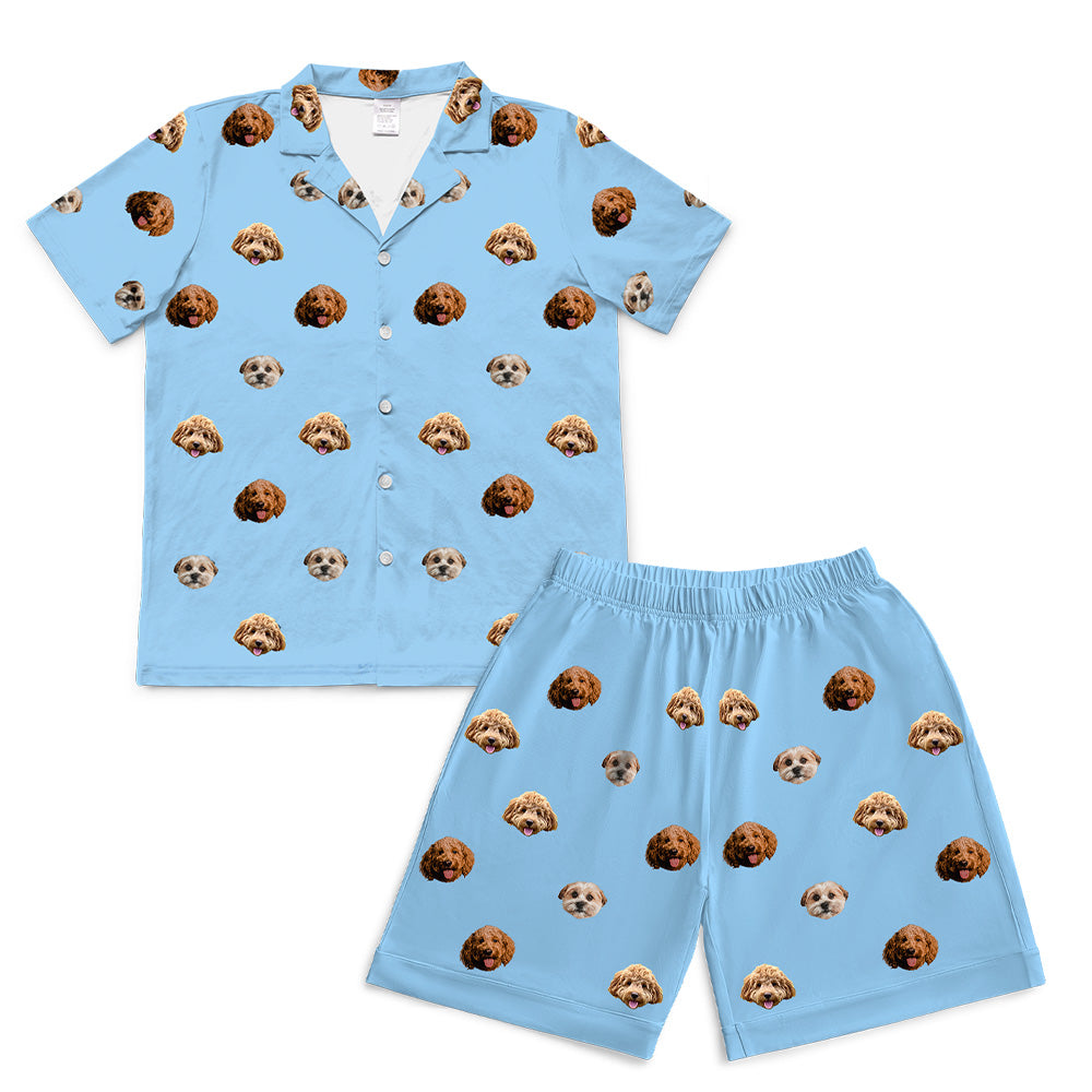 SkyBluePajamaSet(Shirt&amp;Shorts)7-InchInseamShorts3PetImages(+$8.00)