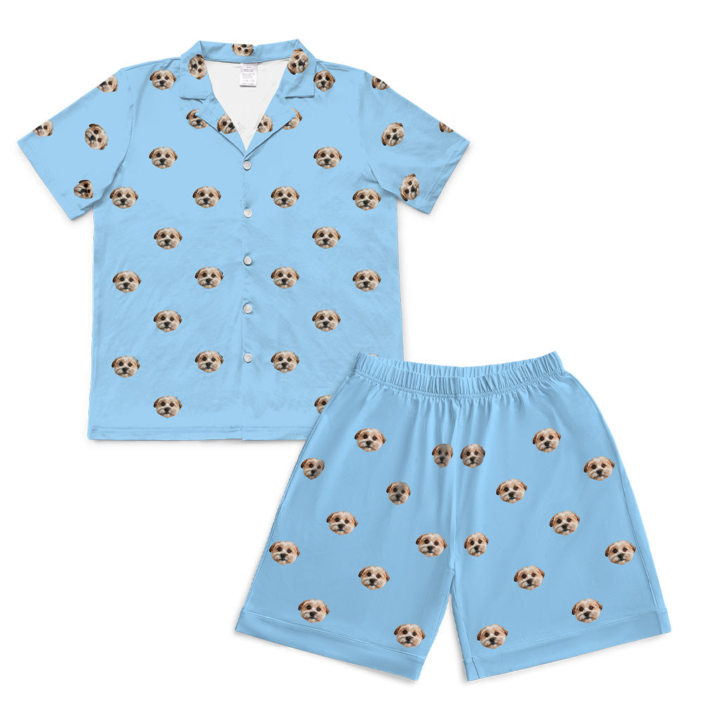 SkyBluePajamaSet(Shirt&amp;Shorts)7-InchInseamShorts1PetImage