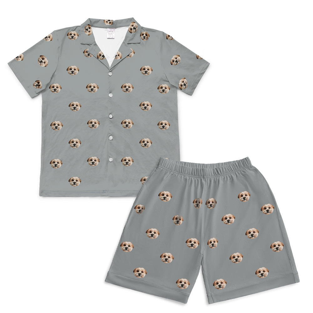 SlateGrayPajamaSet(Shirt&amp;Shorts)7-InchInseamShorts1PetImage