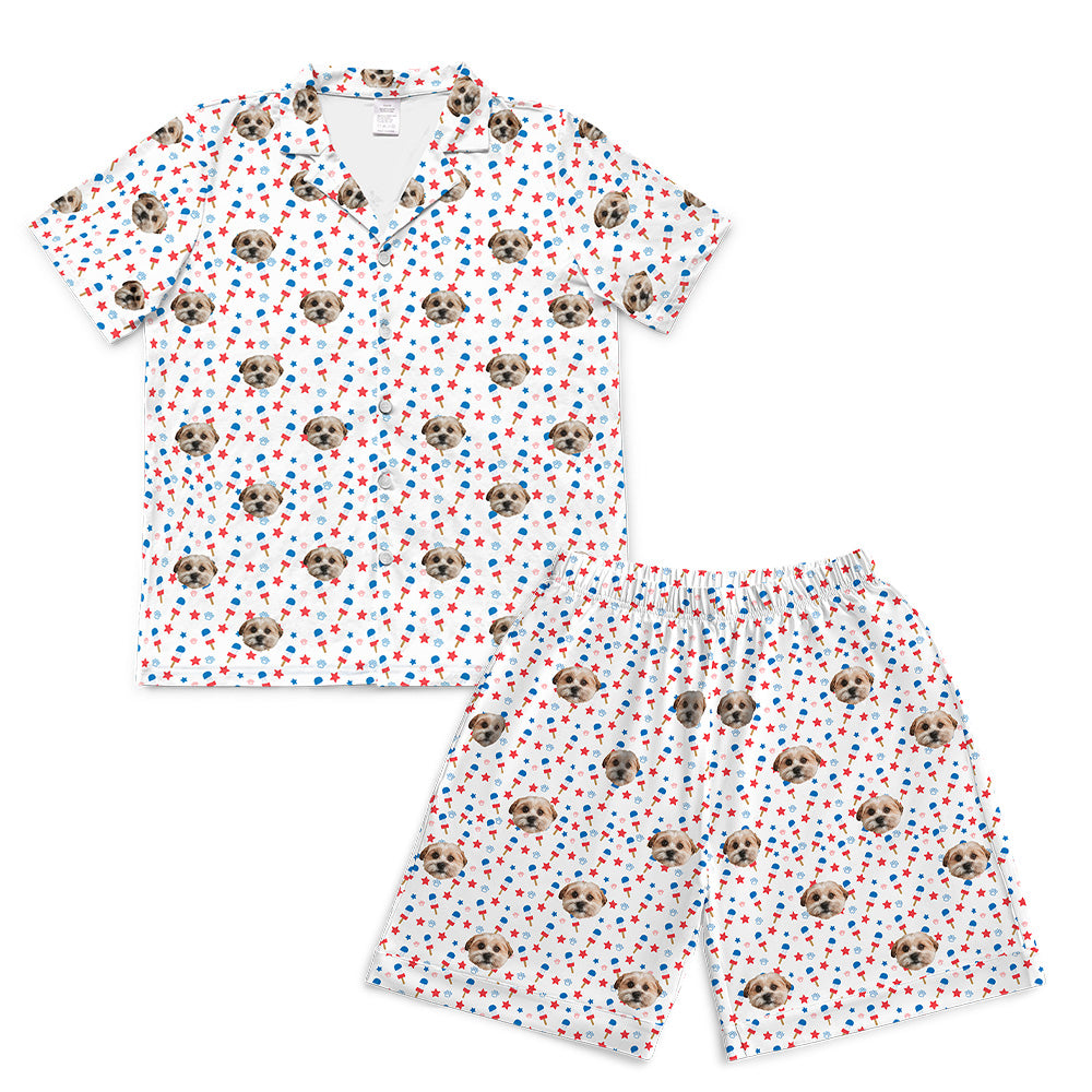 Stars&amp;PopsPajamaSet(Shirt&amp;Shorts)7-InchInseamShorts1PetImage