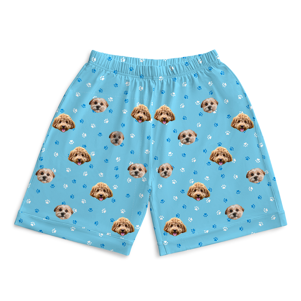 LightBluePawsPajamaShorts7-InchInseamShorts2PetImages(+$4.00)