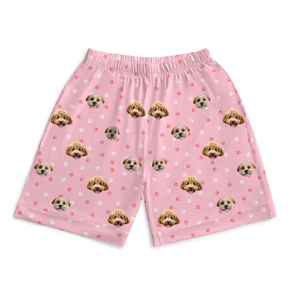 LightPinkPawsPajamaShorts7-InchInseamShorts2PetImages(+$4.00)