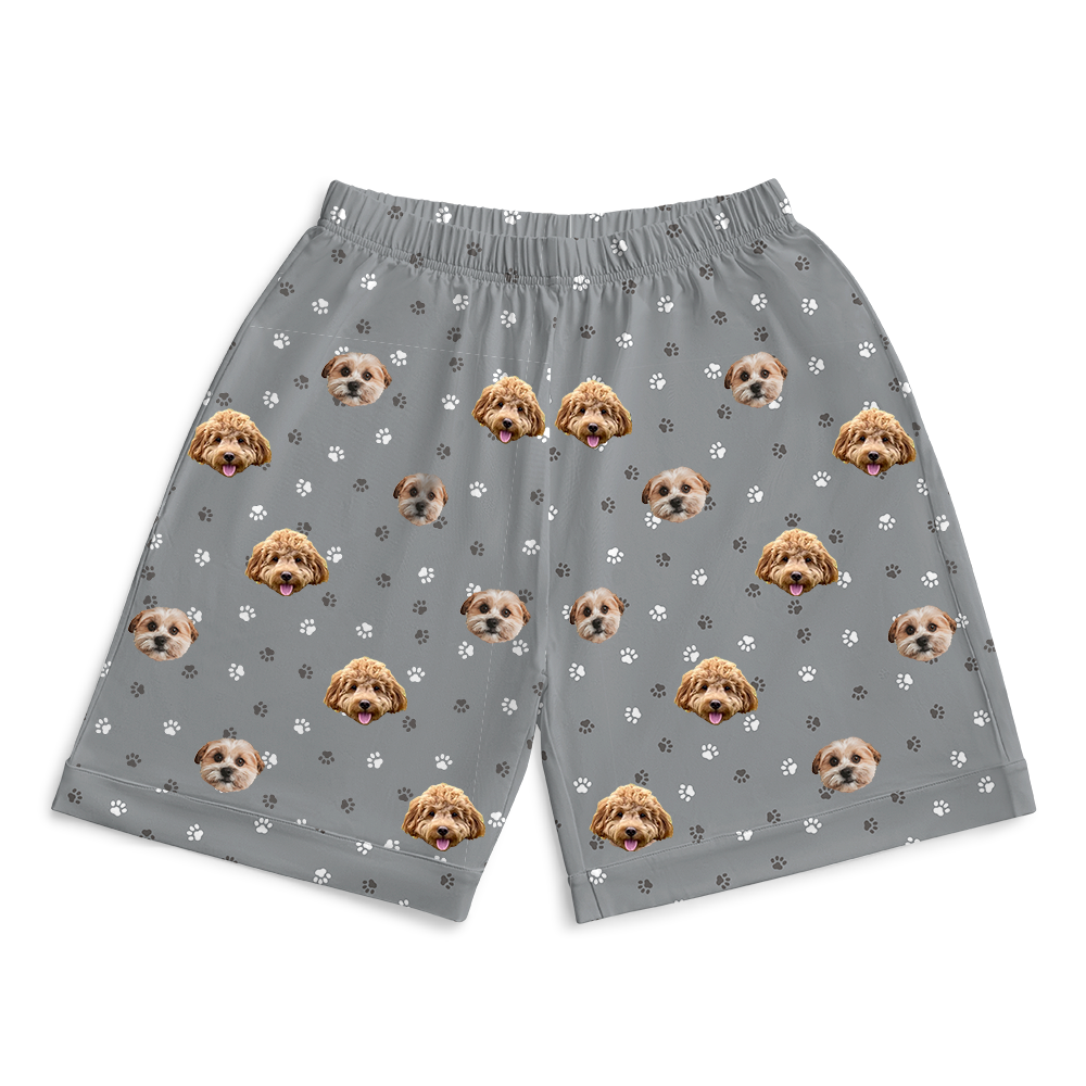 SlateGrayPawsPajamaShorts7-InchInseamShorts2PetImages(+$4.00