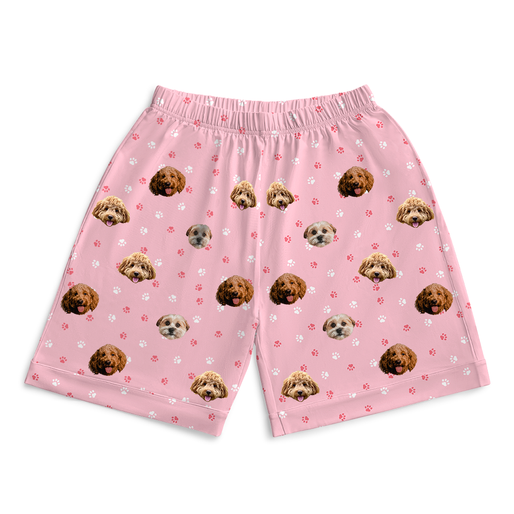 LightPinkPawsPajamaShorts7-InchInseamShorts3PetImages(+$8.00)