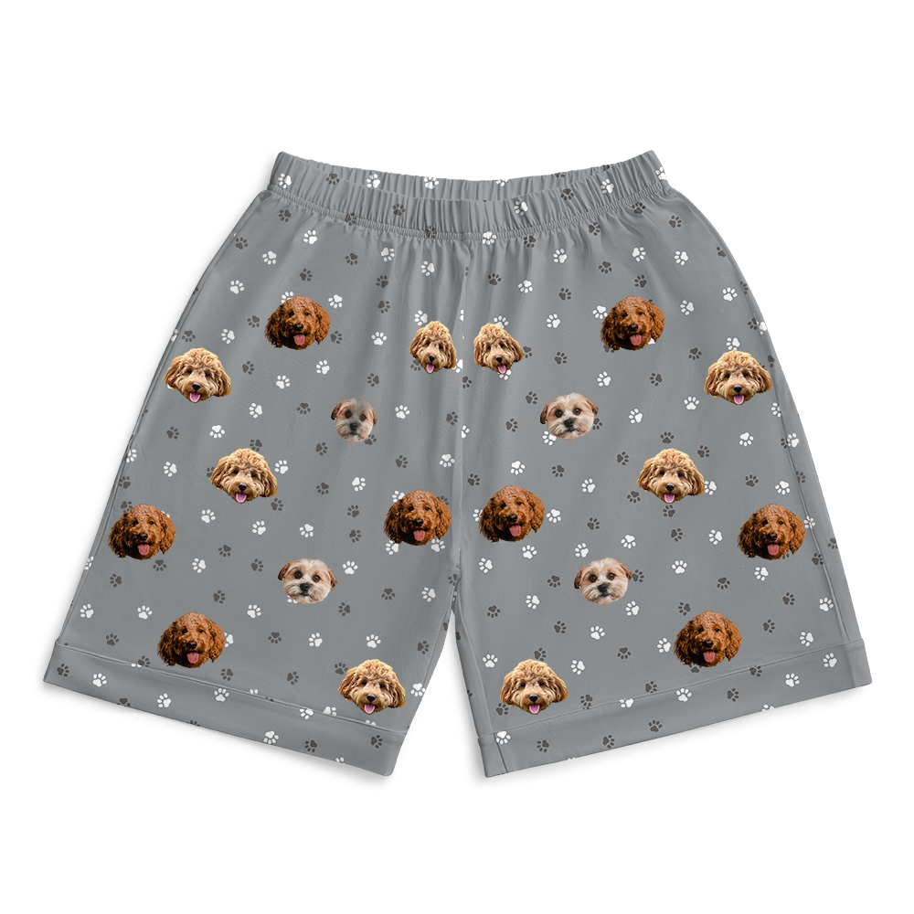 SlateGrayPawsPajamaShorts7-InchInseamShorts3PetImages(+$8.00)