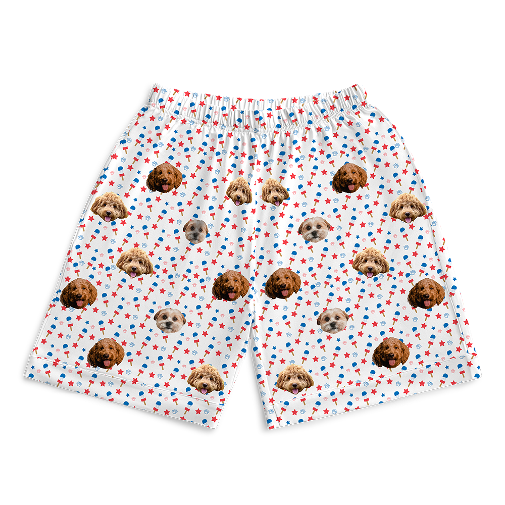 Stars&amp;PawsPajamaShorts7-InchInseamShorts3PetImages(+$8.00)