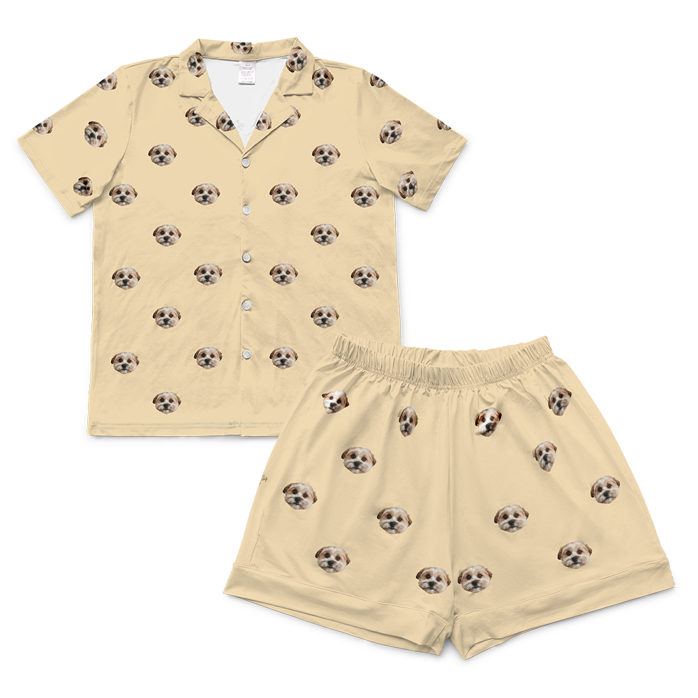 ButterYellowShortSleevePajamaShirt&amp;ShortsSet