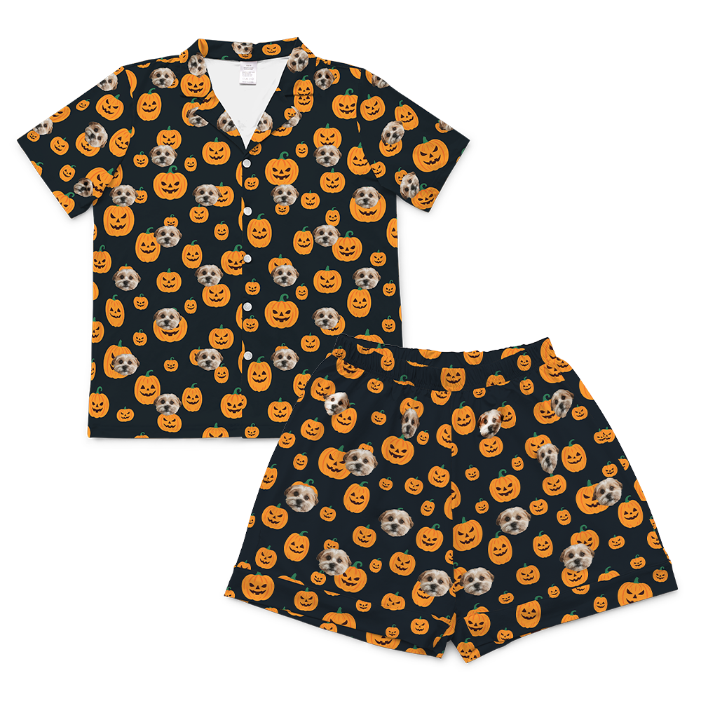 Jack-O-LanternsShortSleevePajamaShirt&amp;ShortsSet