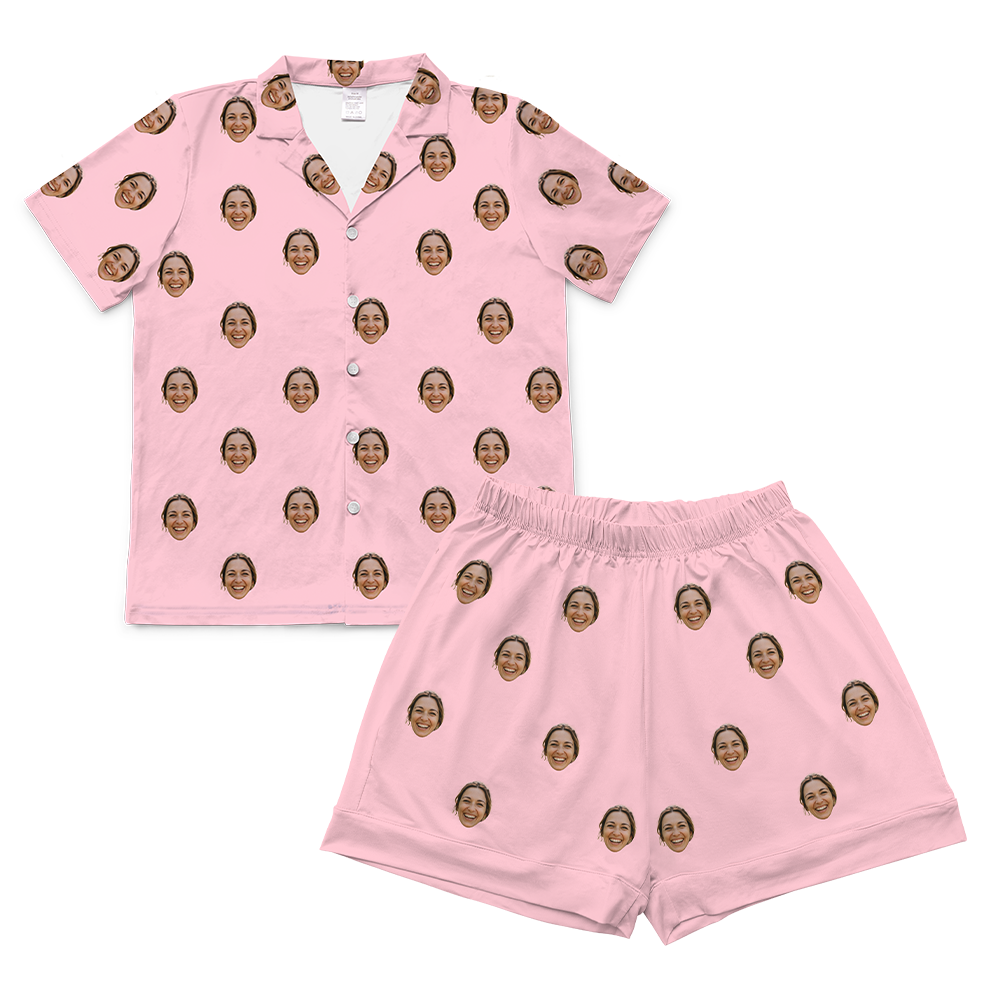 PinkDreamShortSleevePajamaShirt&ShortsSet