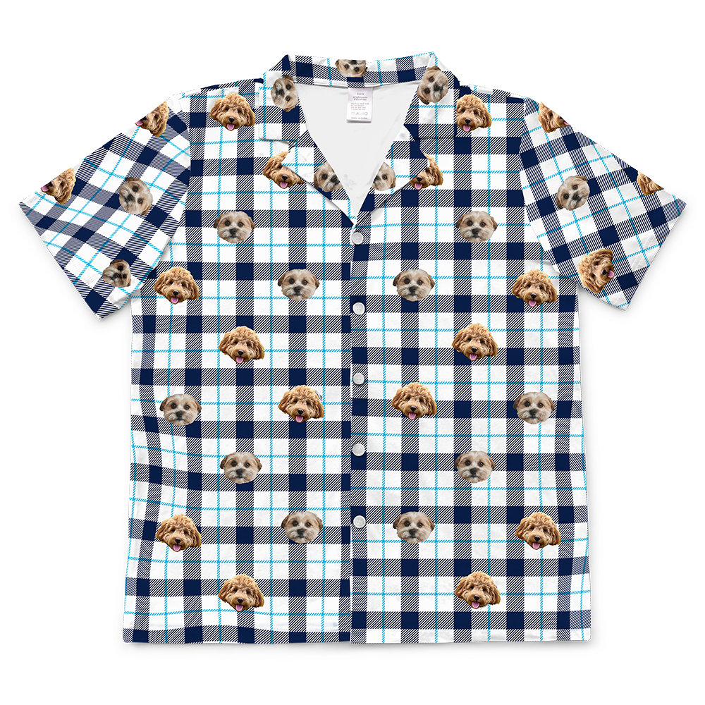 BluePlaidShortSleevePajamaShirt2Pets