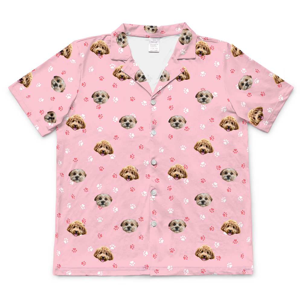 LightPinkPawsShortSleevePajamaShirt2Pets