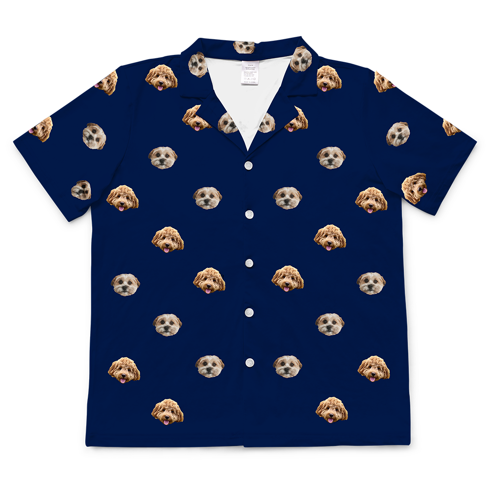 NavyShortSleevePajamaShirt2Pets