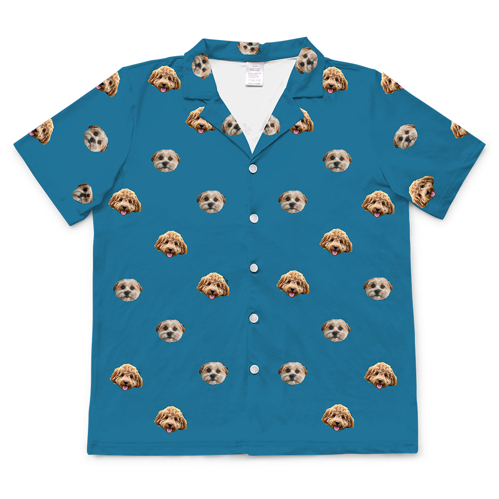 SolidBlueShortSleevePajamaShirtOnly2Pets