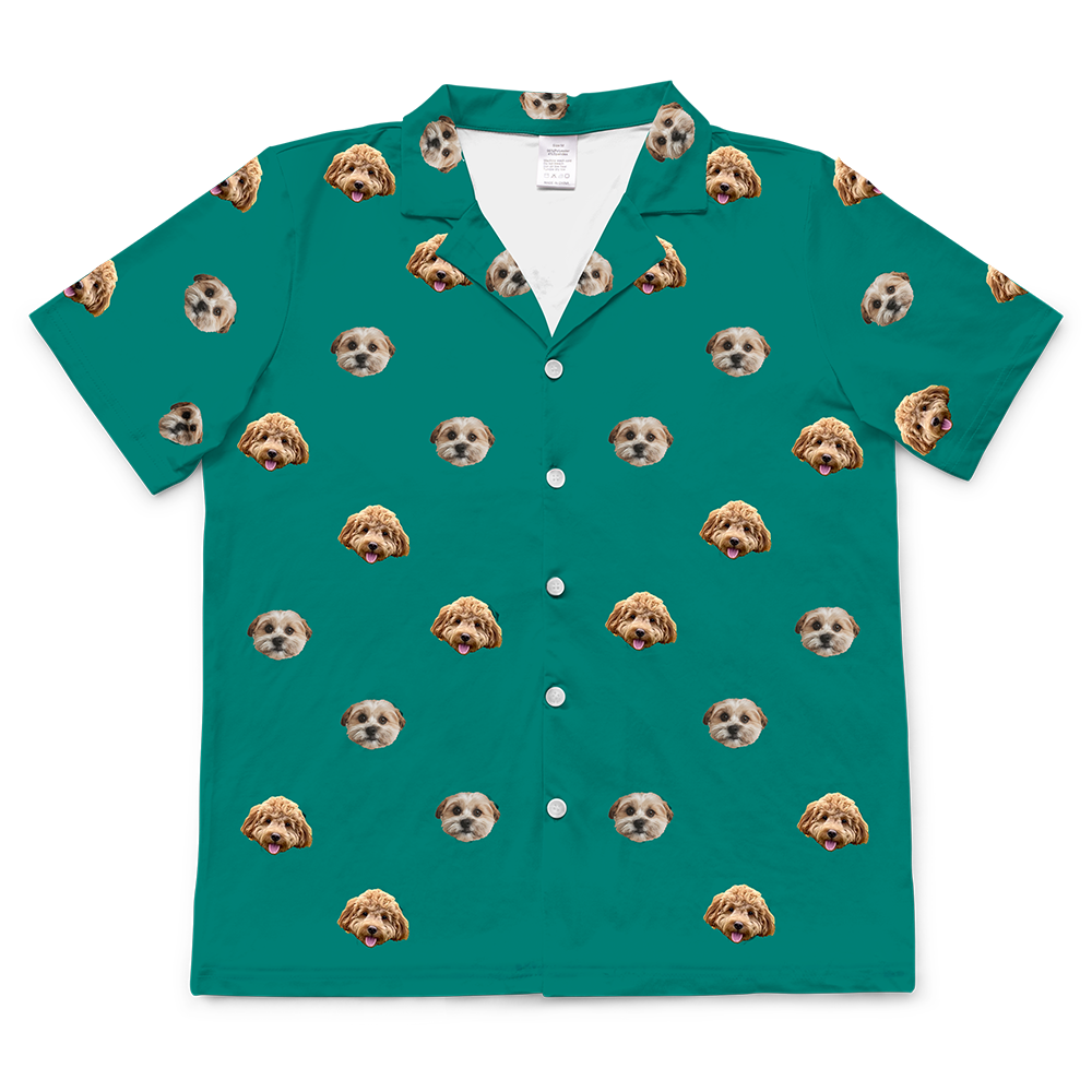 SolidGreenShortSleevePajamaShirt2Pets