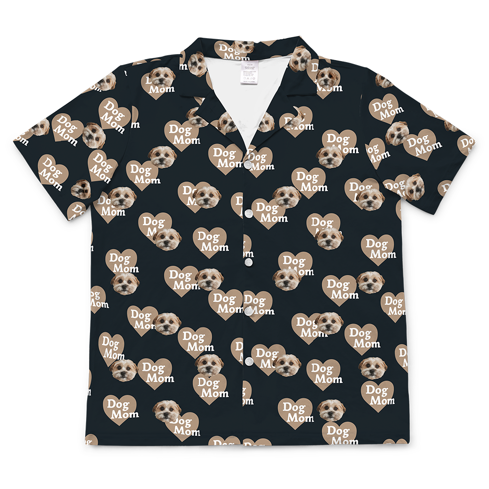 DogMom-BlackShortSleevePajamaShirt