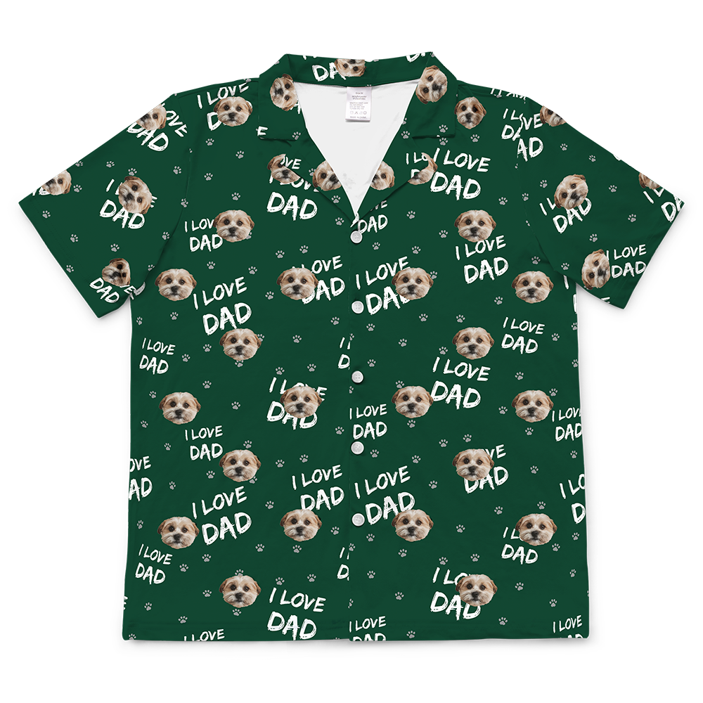 ILoveDad-GreenShortSleevePajamaShirt1Pet