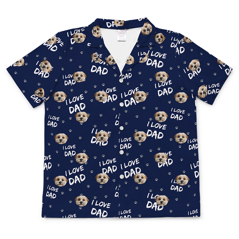 ILoveDad-NavyShortSleevePajamaShirt1Pet