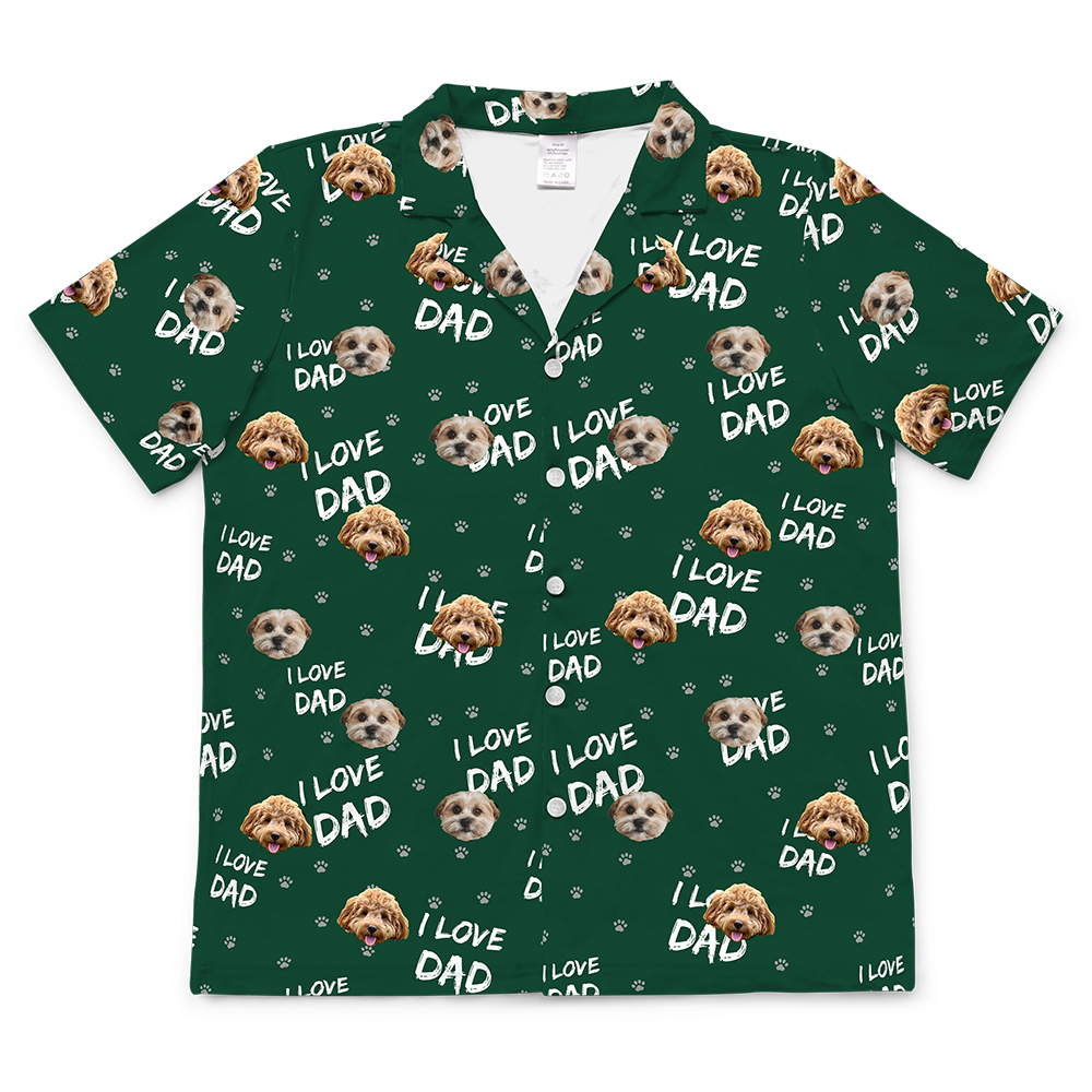 ILoveDad-GreenShortSleevePajamaShirt2Pets