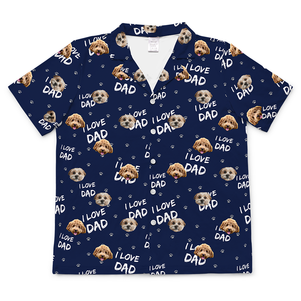 ILoveDad-NavyShortSleevePajamaShirt2Pets