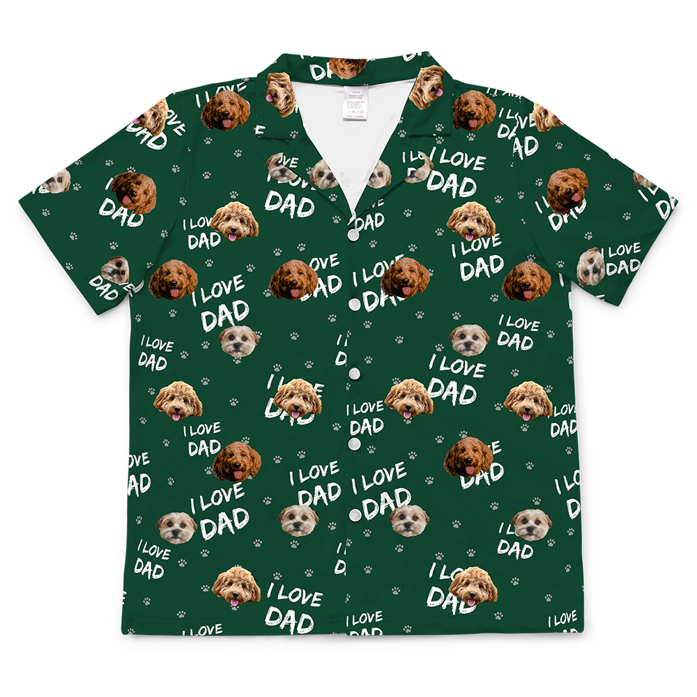 ILoveDad-GreenShortSleevePajamaShirt3Pets