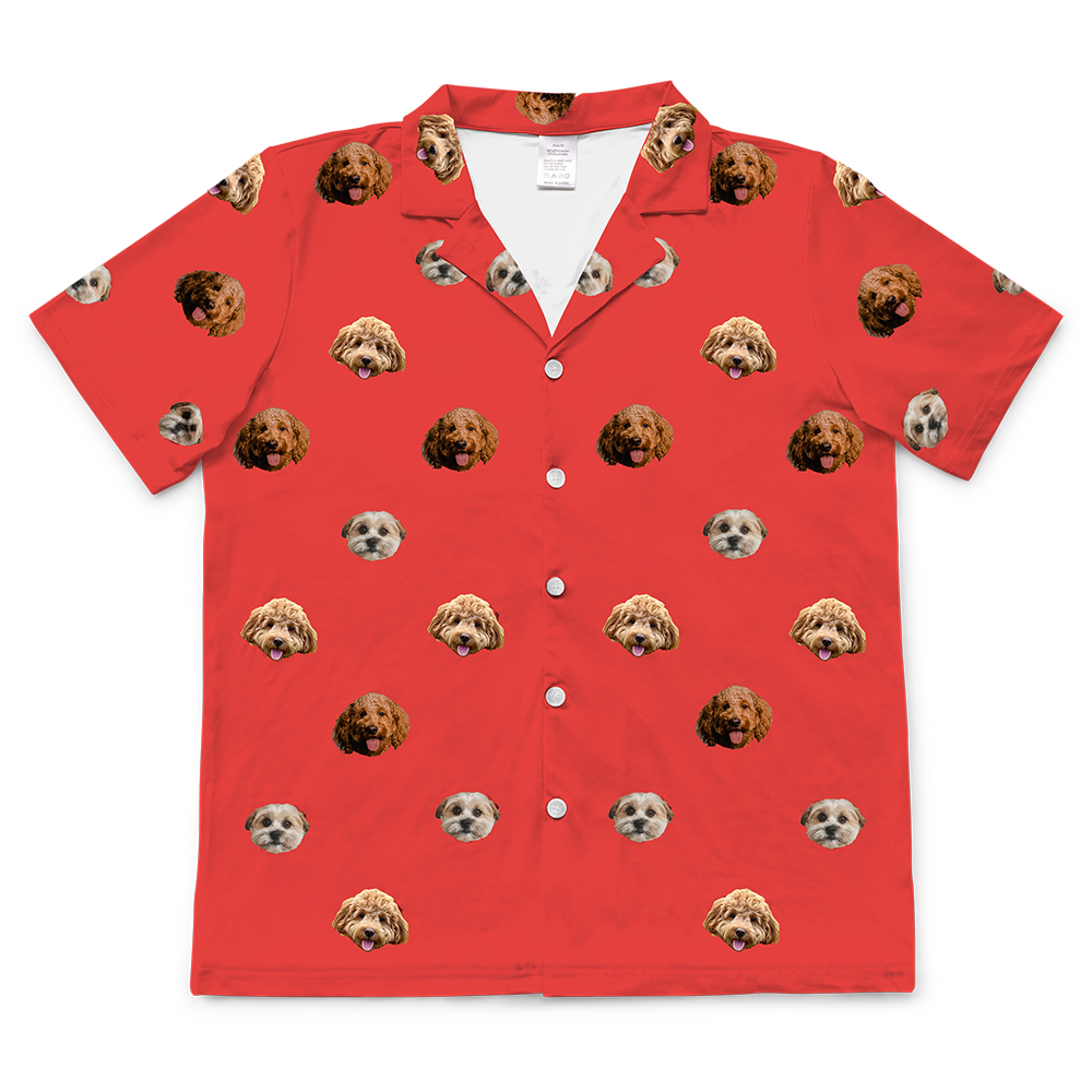 SolidRedShortSleevePajamaShirt3Pets