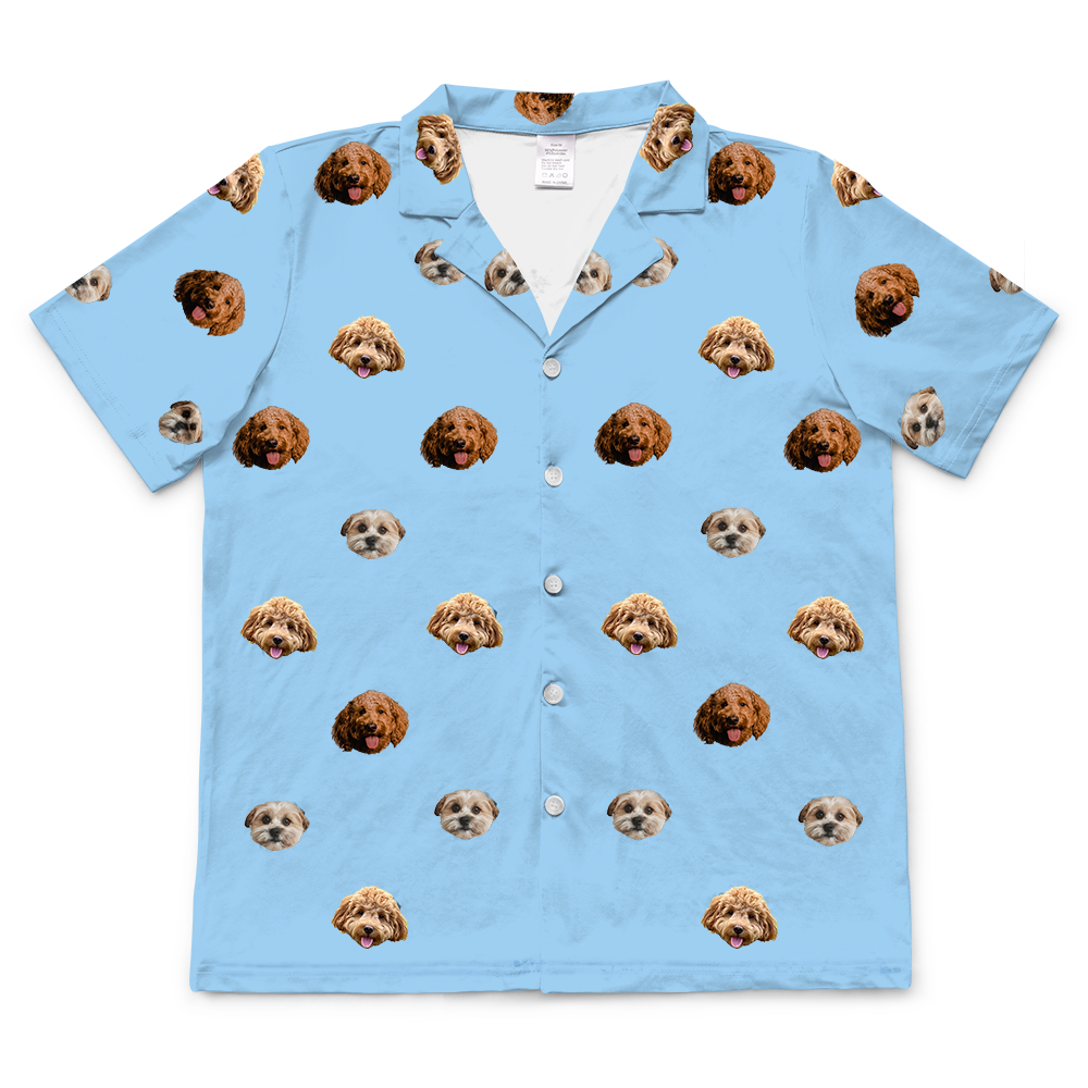 SkyBlueShortSleevePajamaShirtOnly3Pets