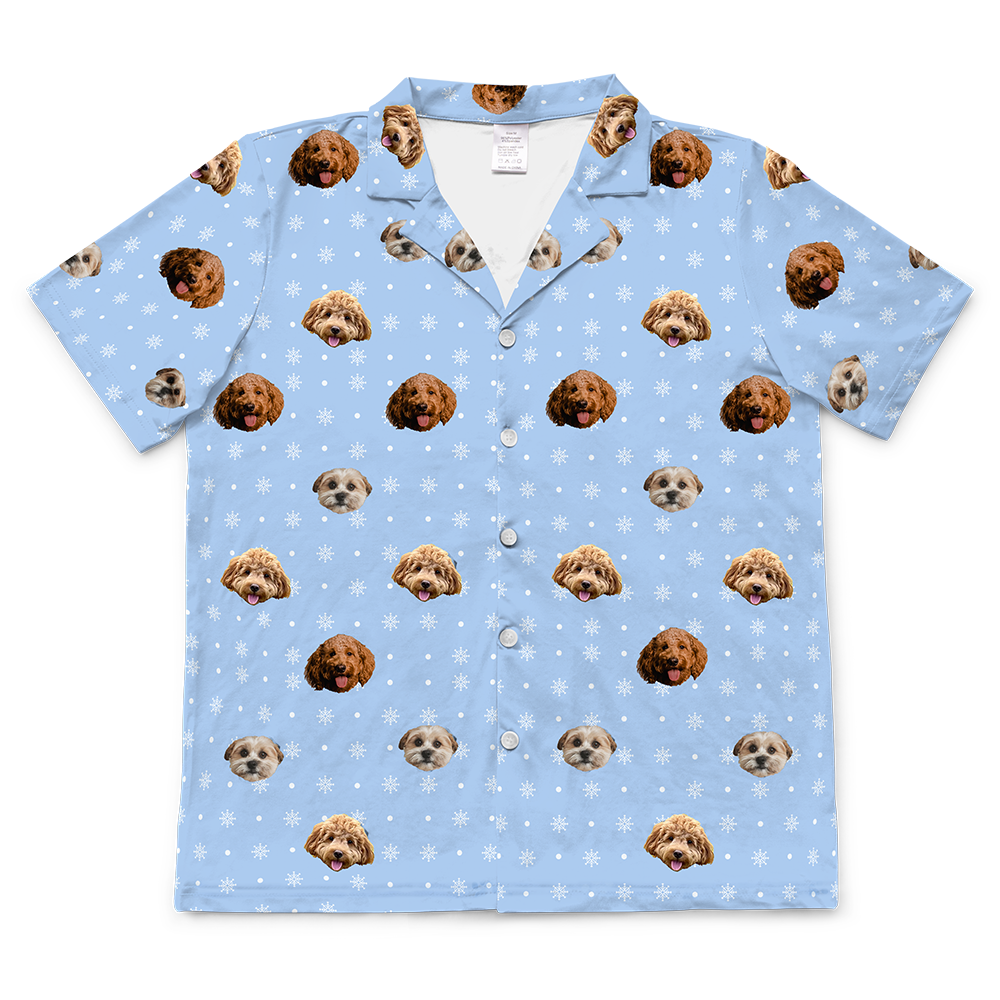 SnowflakesShortSleevePajamaShirtOnly3Pets