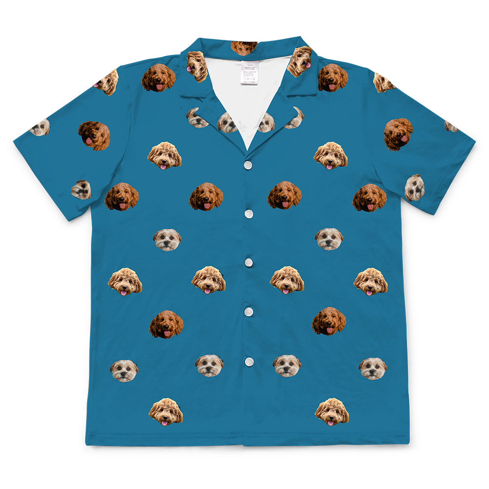 SolidBlueShortSleevePajamaShirtOnly3Pets