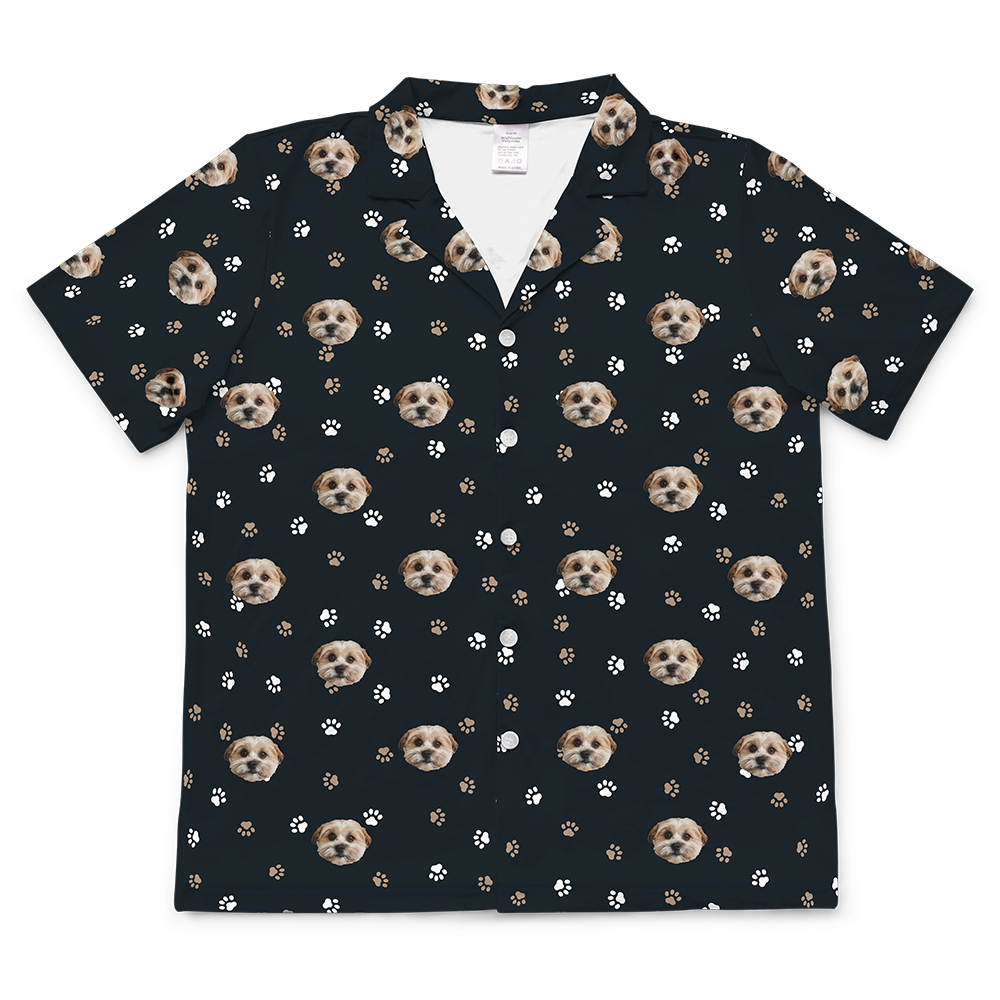 BlackPawsShortSleevePajamaShirt1PetImage